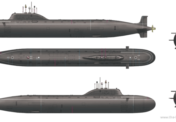 Корабль Россия - Yasen Class SSN [Submarine] - чертежи, габариты, рисунки